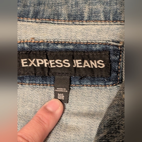 Express Blue Denim Jacket with Red Embroidery - Picture 5 of 6